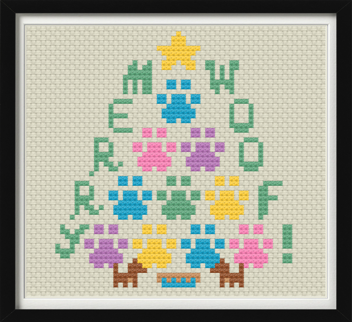 Merry Woof! Cross Stitch Pattern