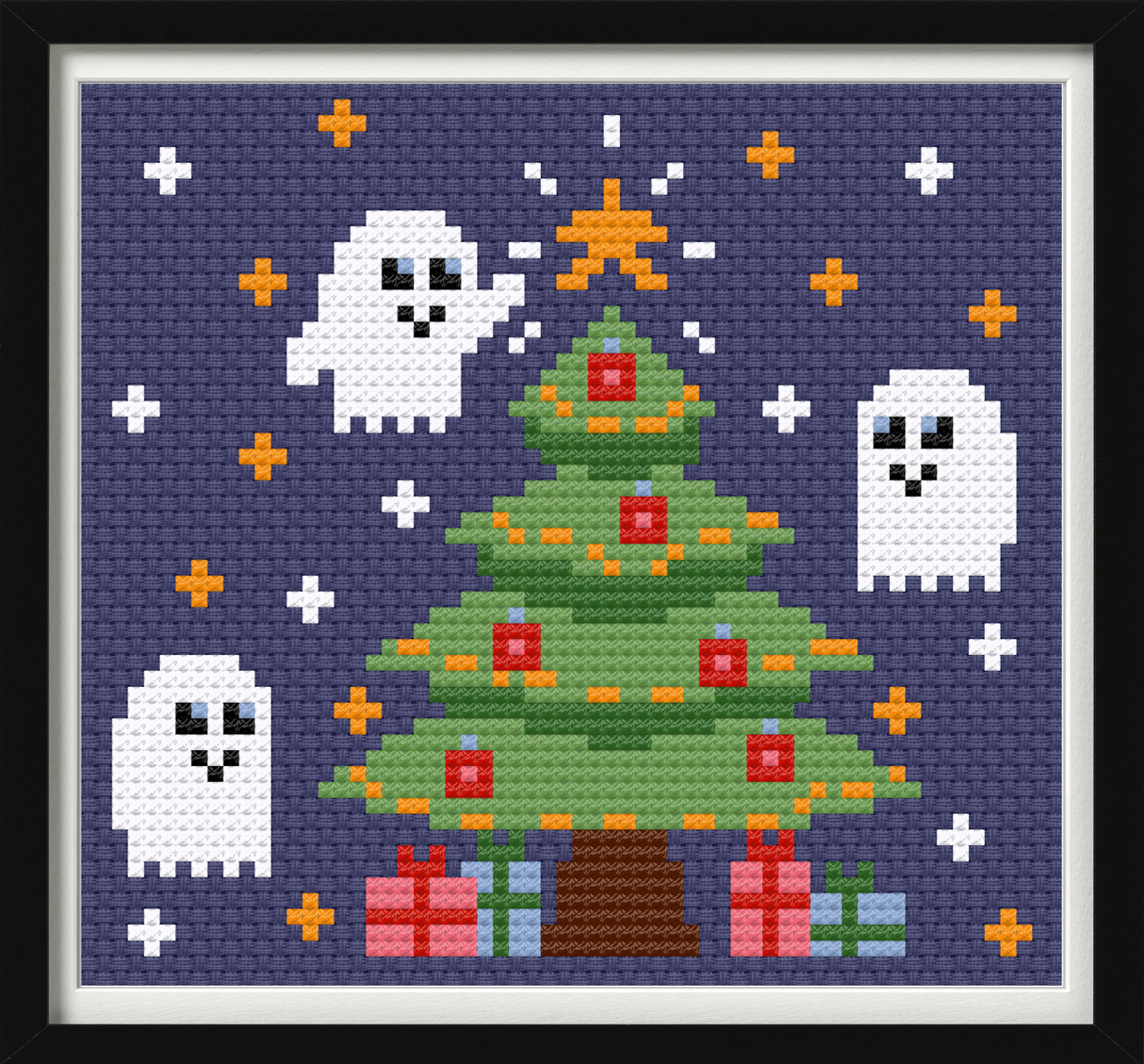 Ghostmas Tree Cross Stitch Pattern