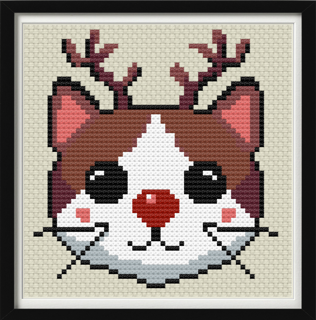Purrdolph Cross Stitch Pattern