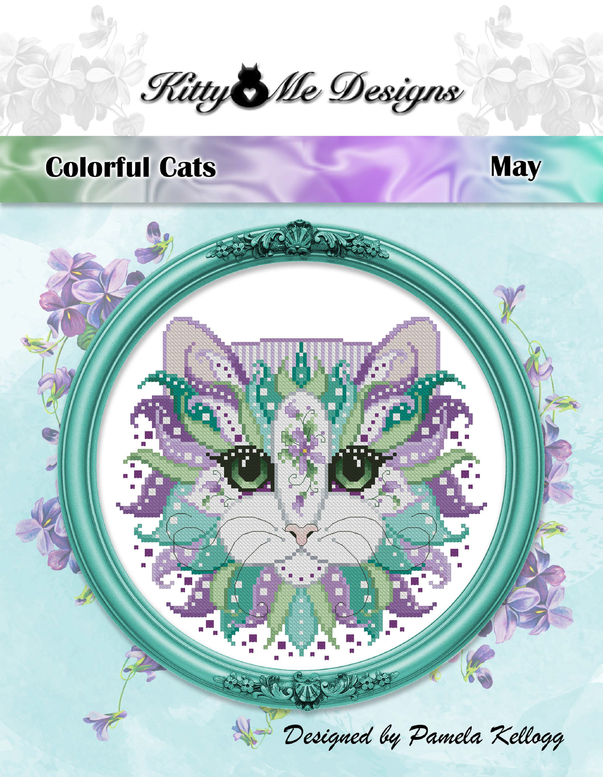Colorful Cats May Cross Stitch Pattern