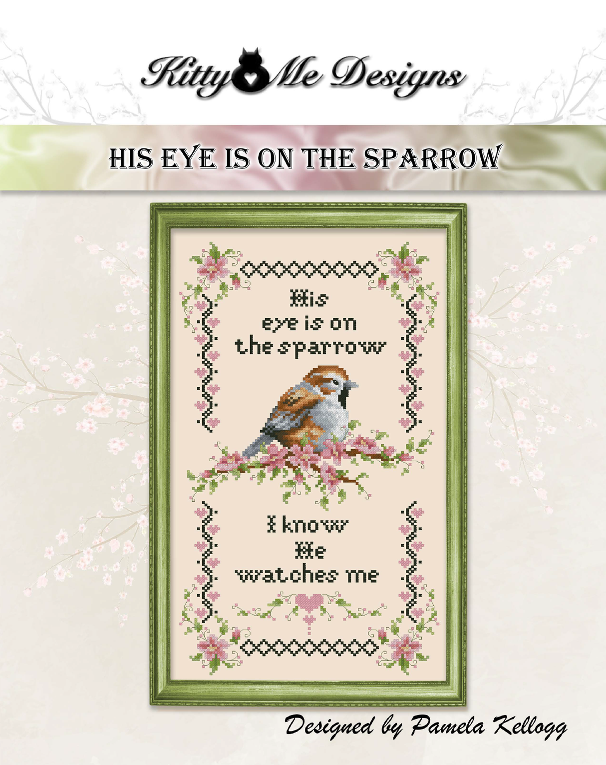 His Eye Is On The Sparrow Cross Stitch Pattern