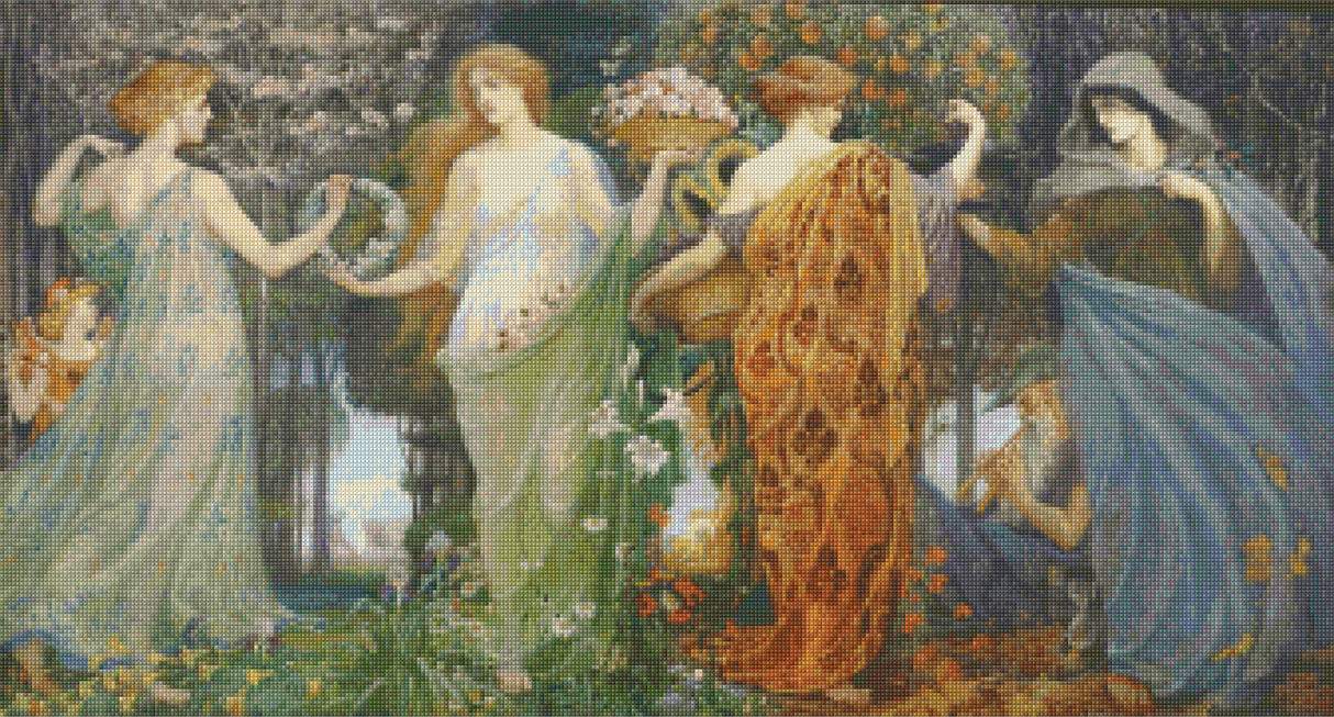 A Masque for the Four Seasons – Crane Cross Stitch Pattern