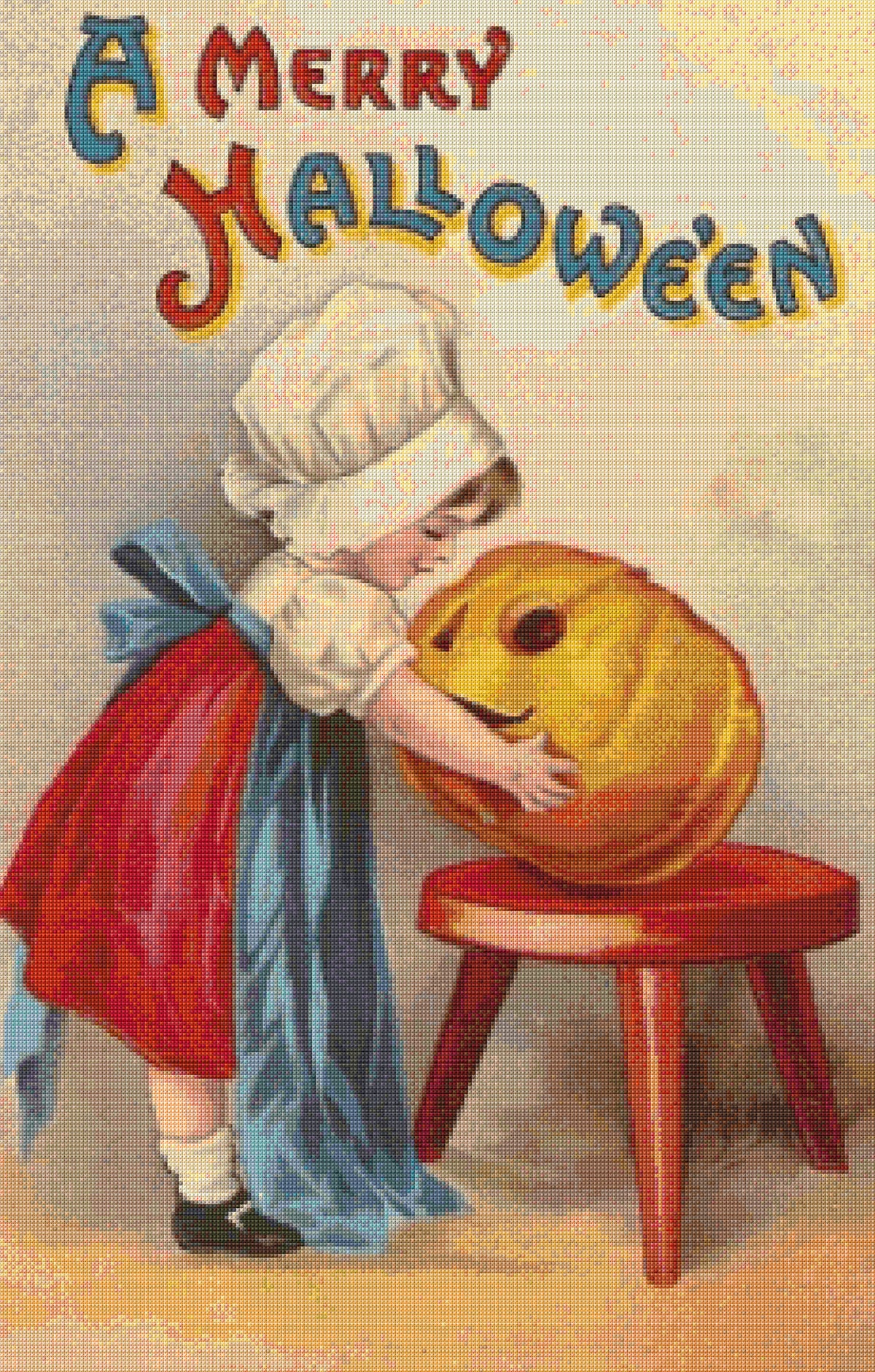 A Merry Halloween Cross Stitch Pattern