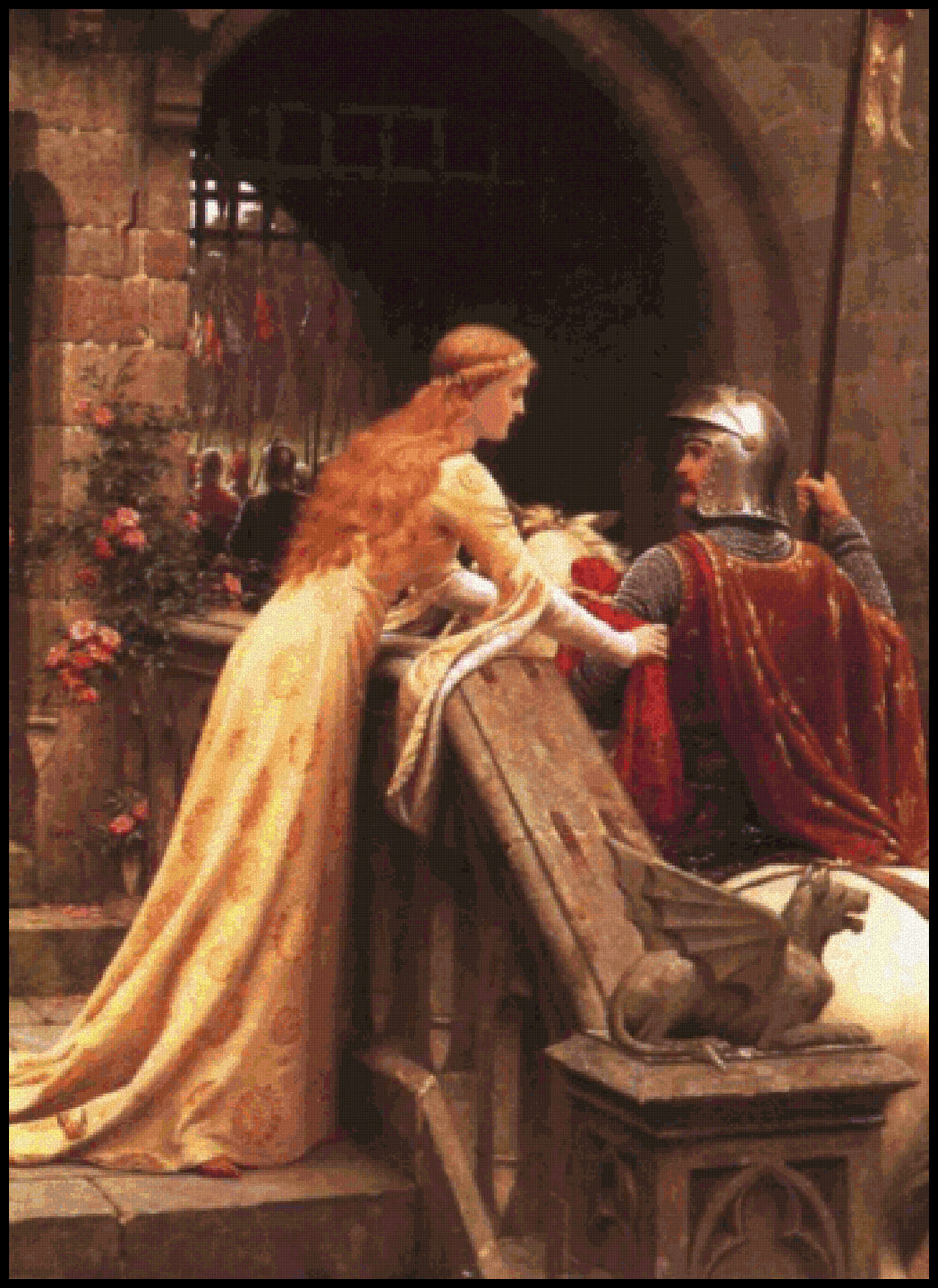 God Speed - Edmund Blair-Leighton Cross Stitch Pattern