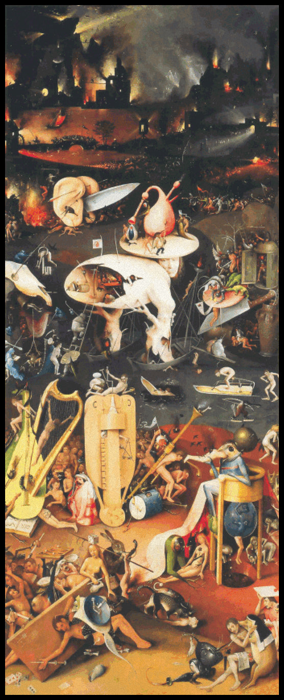 The Garden of Earthly Delights (detail) - Hieronymus Bosch Cross Stitch Pattern
