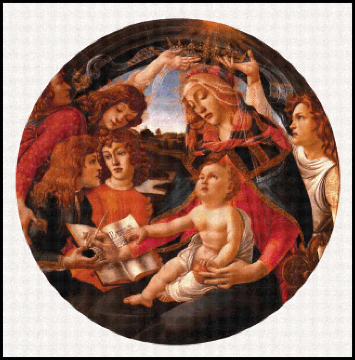 Madonna del Magnificat - Sandro Botticelli Cross Stitch Pattern