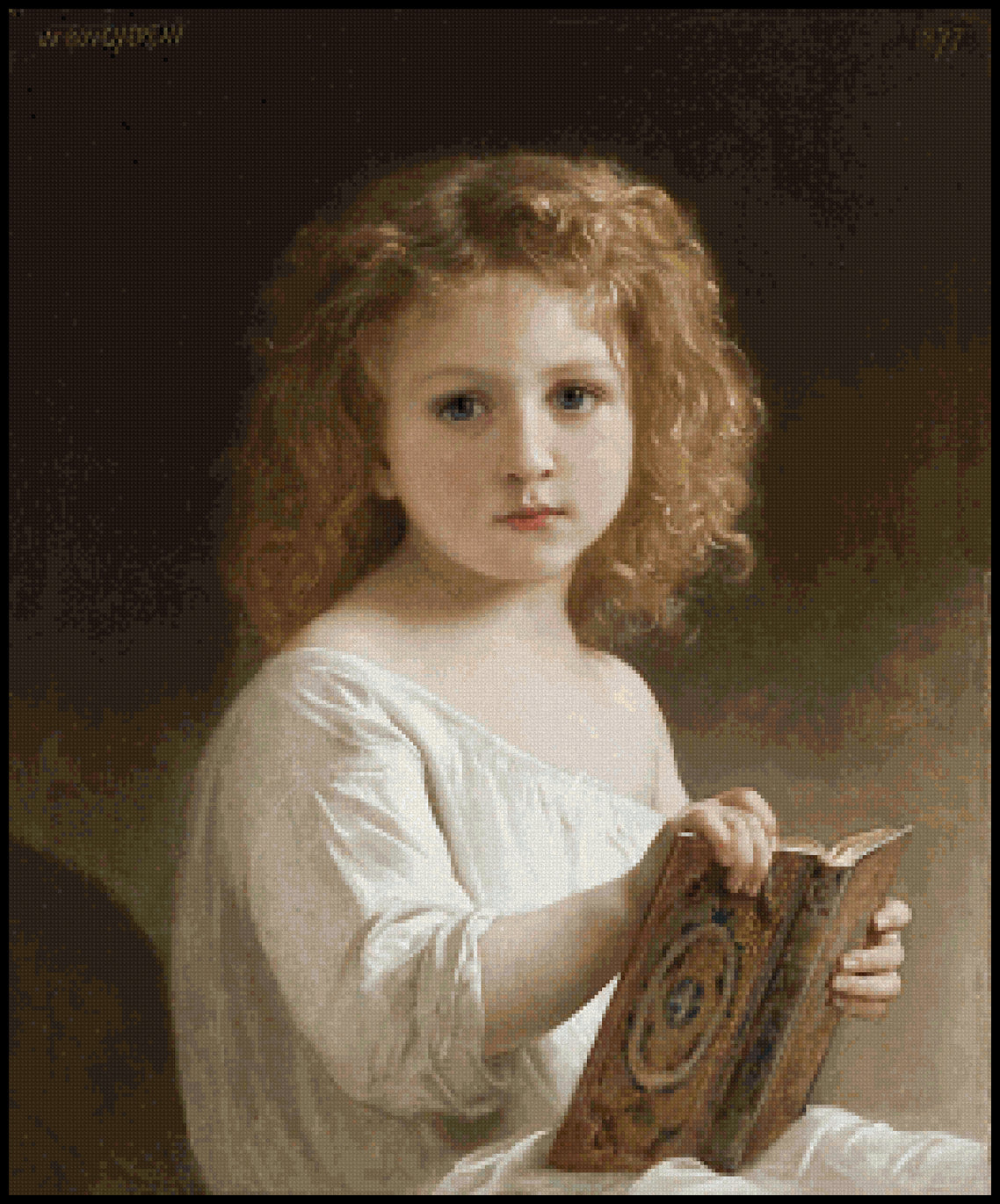 The Story Book - William Bouguereau Cross Stitch Pattern