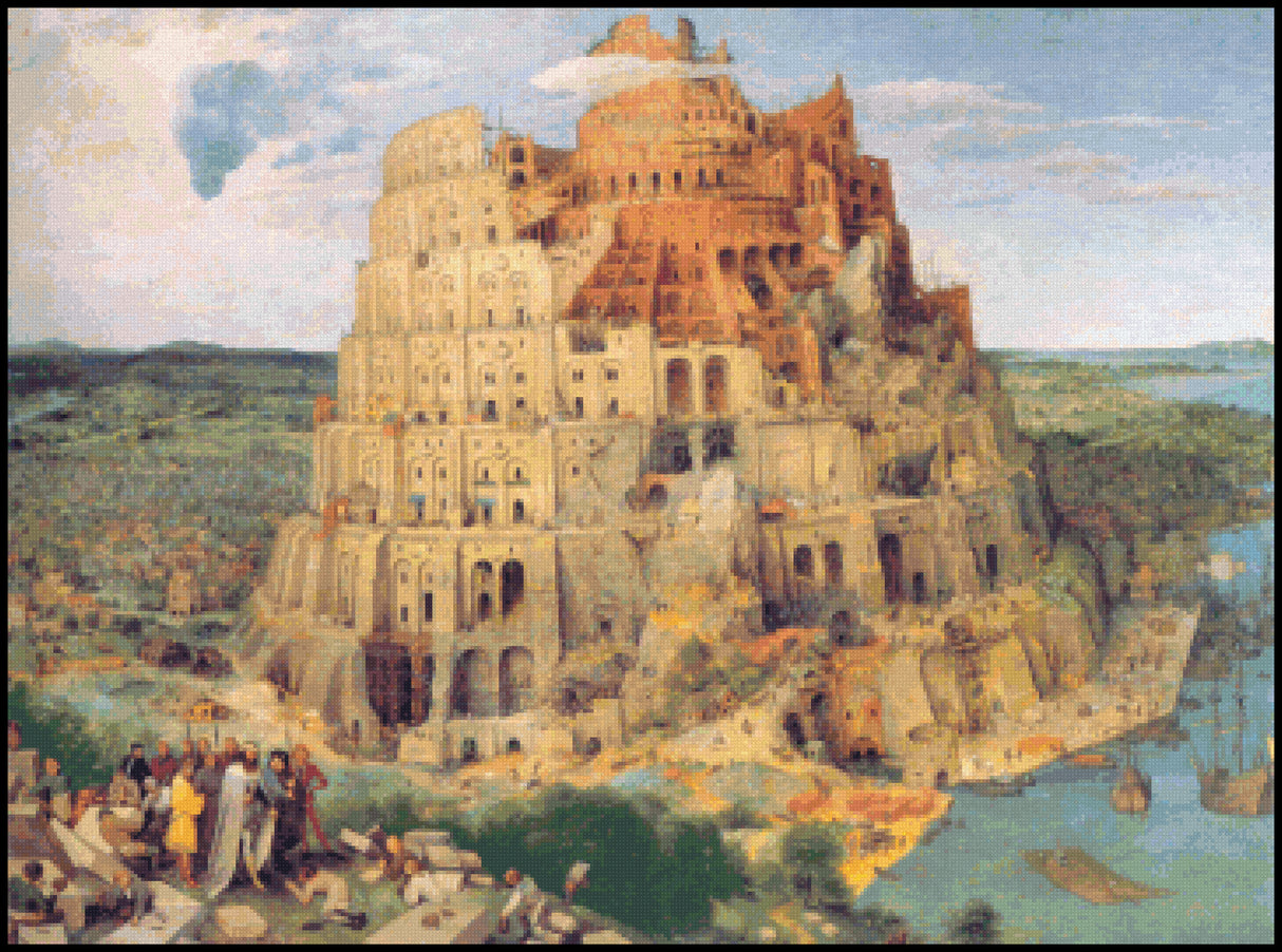 The Tower of Babel - Pieter Bruegel Cross Stitch Pattern