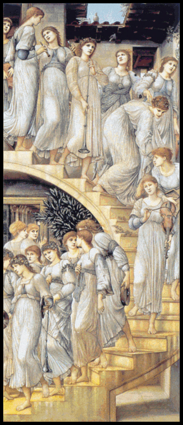 The Golden Stairs - Edward Burne-Jones Cross Stitch Pattern