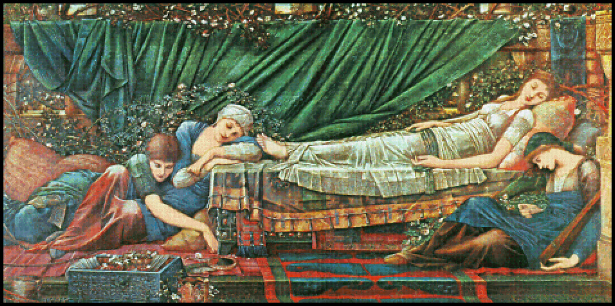The Rose Bower - Edward Burne-Jones Cross Stitch Pattern