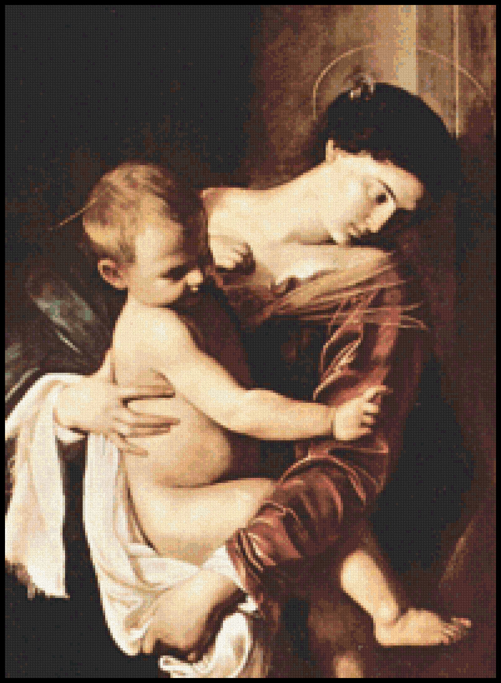 Madonna di Loreto (detail) - Caravaggio Cross Stitch Pattern