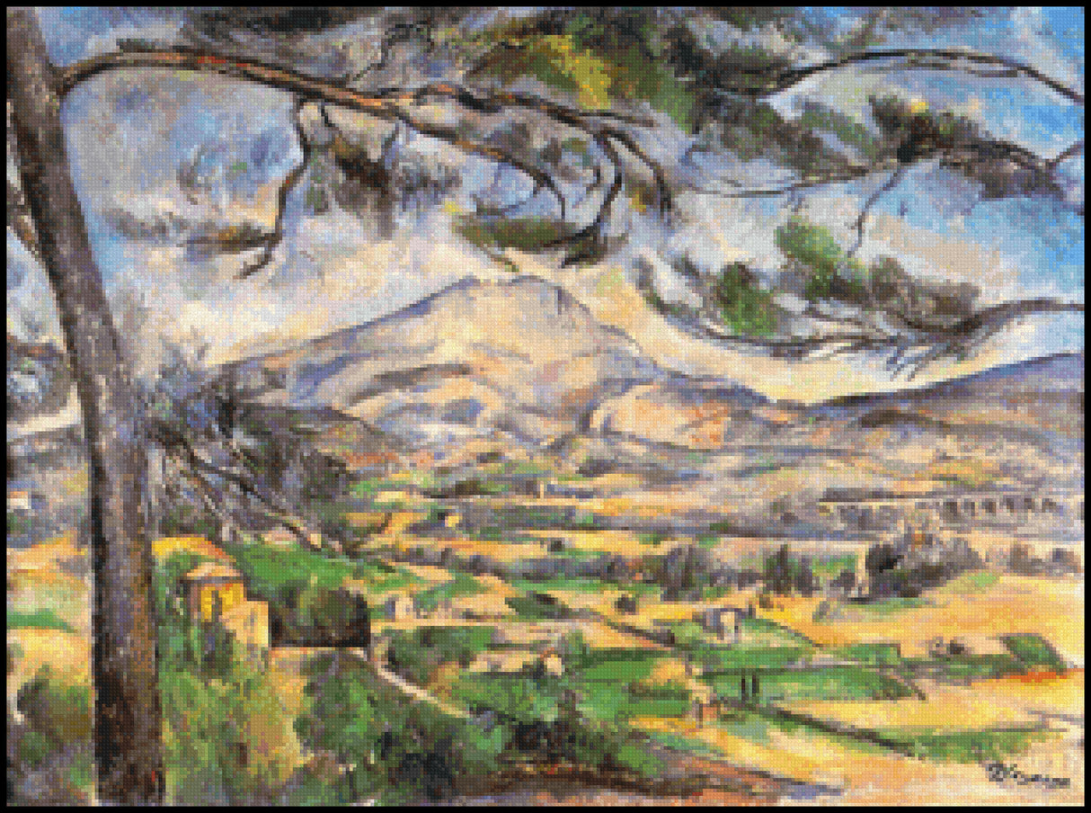 Mont St. Victoire - Paul Cezanne Cross Stitch Pattern