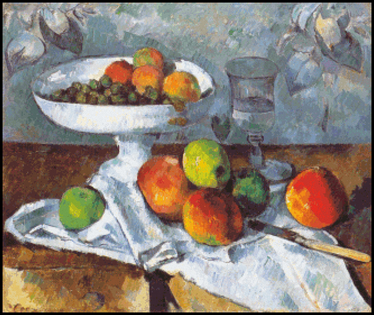 Still Life - Paul Cezanne Cross Stitch Pattern