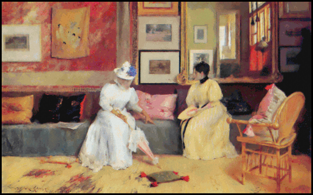 A Friendly Call - William Merritt Chase Cross Stitch Pattern