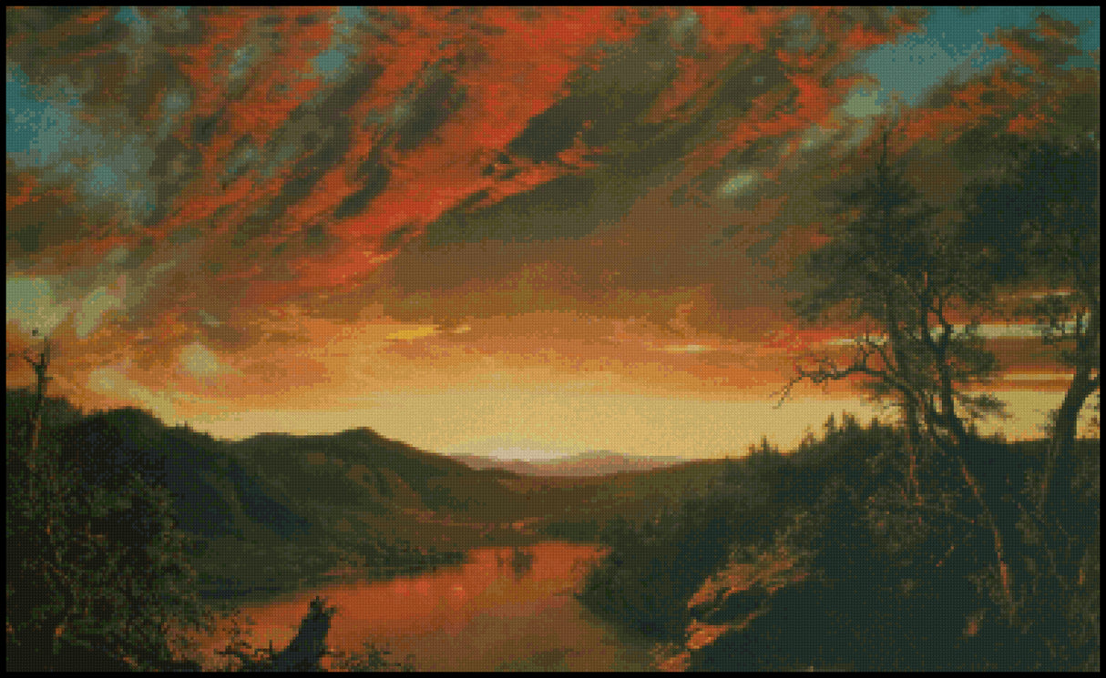 Twilight in the Wilderness - Frederic Edwin Church Cross Stitch Pattern