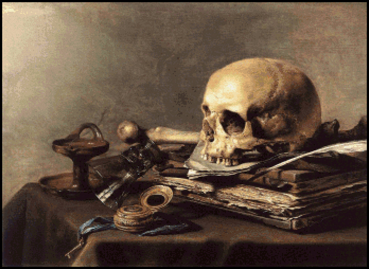 Vanitas Still Life - Pieter Claesz Cross Stitch Pattern
