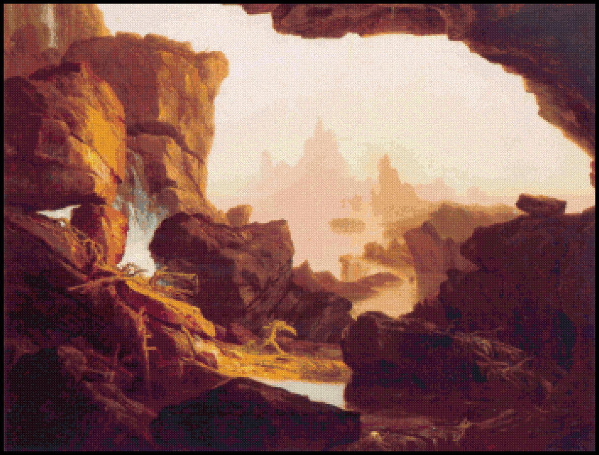 Subsiding of the Waters of the Deluge – Thomas Cole Cross Stitch Pattern
