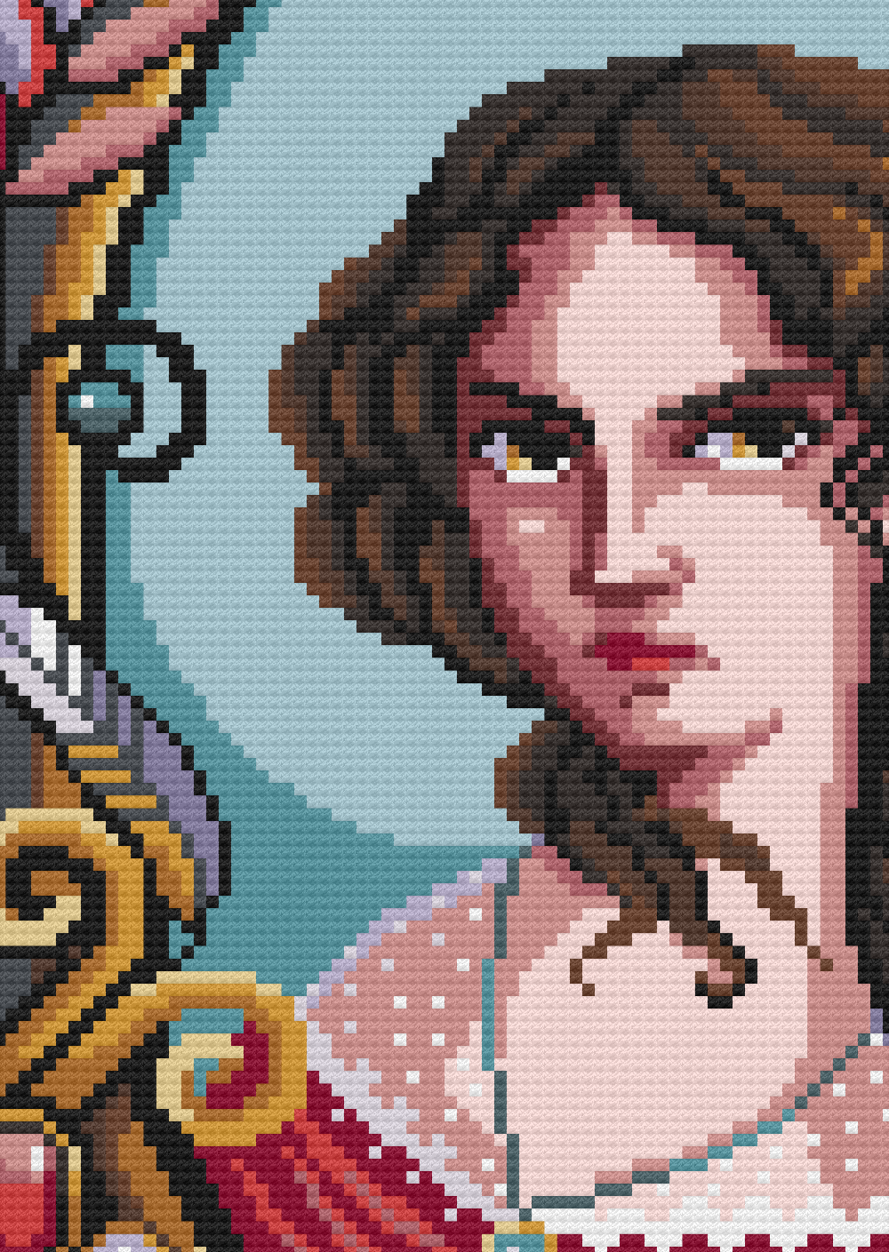 Catherine Earnshaw Portrait Emily Brontë Wuthering Heights Cross Stitch Pattern