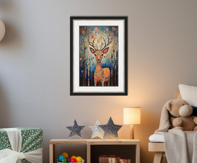 Colorful Enchanted Christmas Deer Cross Stitch Pattern