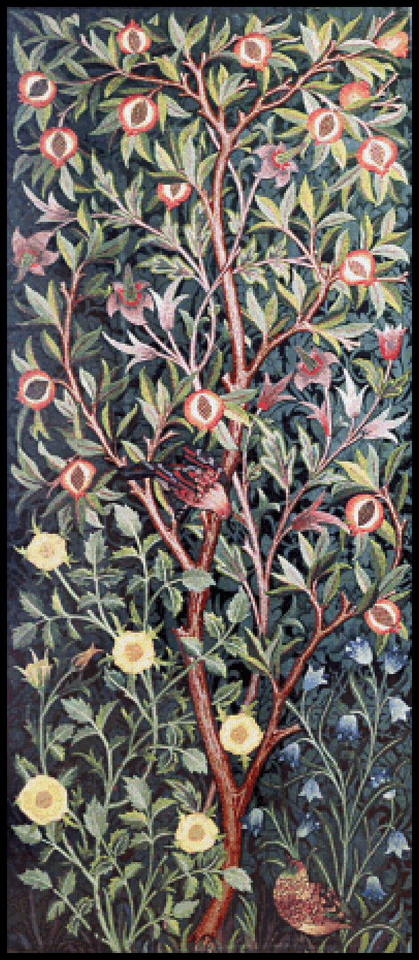 Pomegranate – John Henry Dearle Cross Stitch Pattern