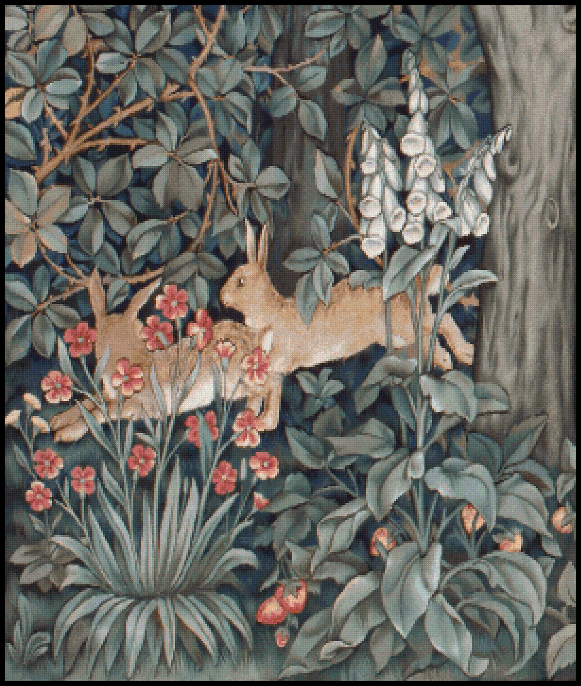 Greenery (Rabbits) - John Henry Dearle Cross Stitch Pattern