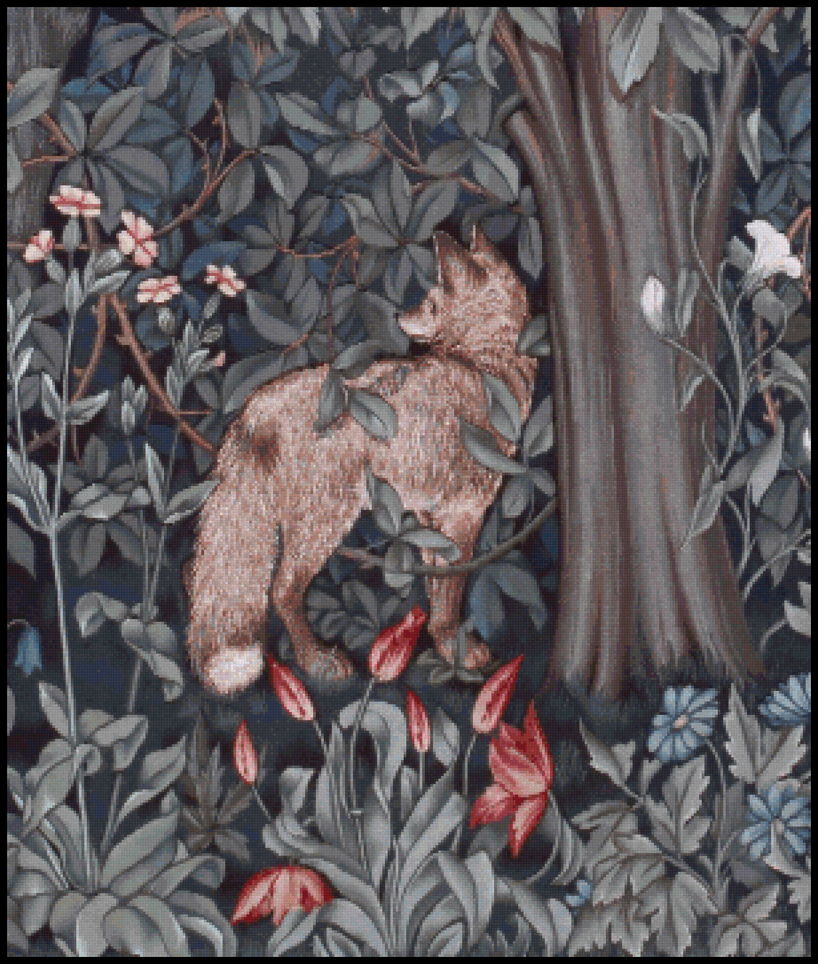 Greenery (Fox) - John Henry Dearle Cross Stitch Pattern