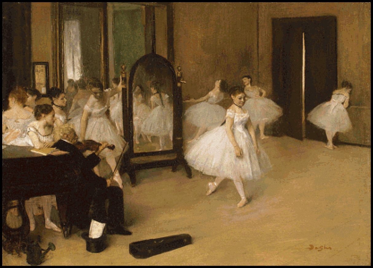 The Dancing Class - Edgar Degas Cross Stitch Pattern