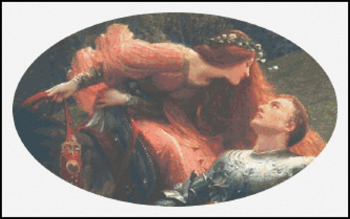 La Belle Dame Sans Merci (detail) - Sir Frank Dicksee Cross Stitch Pattern