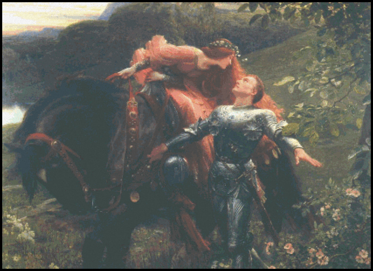 La Belle Dame Sans Merci - Sir Frank Dicksee Cross Stitch Pattern