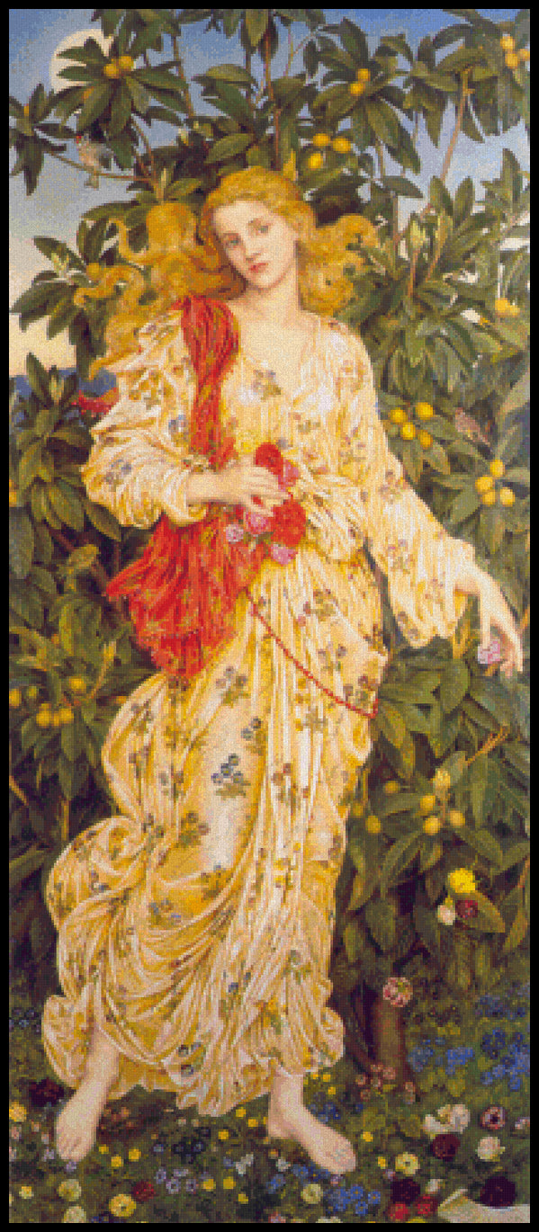 Flora Evelyn De Morgan Cross Stitch Pattern