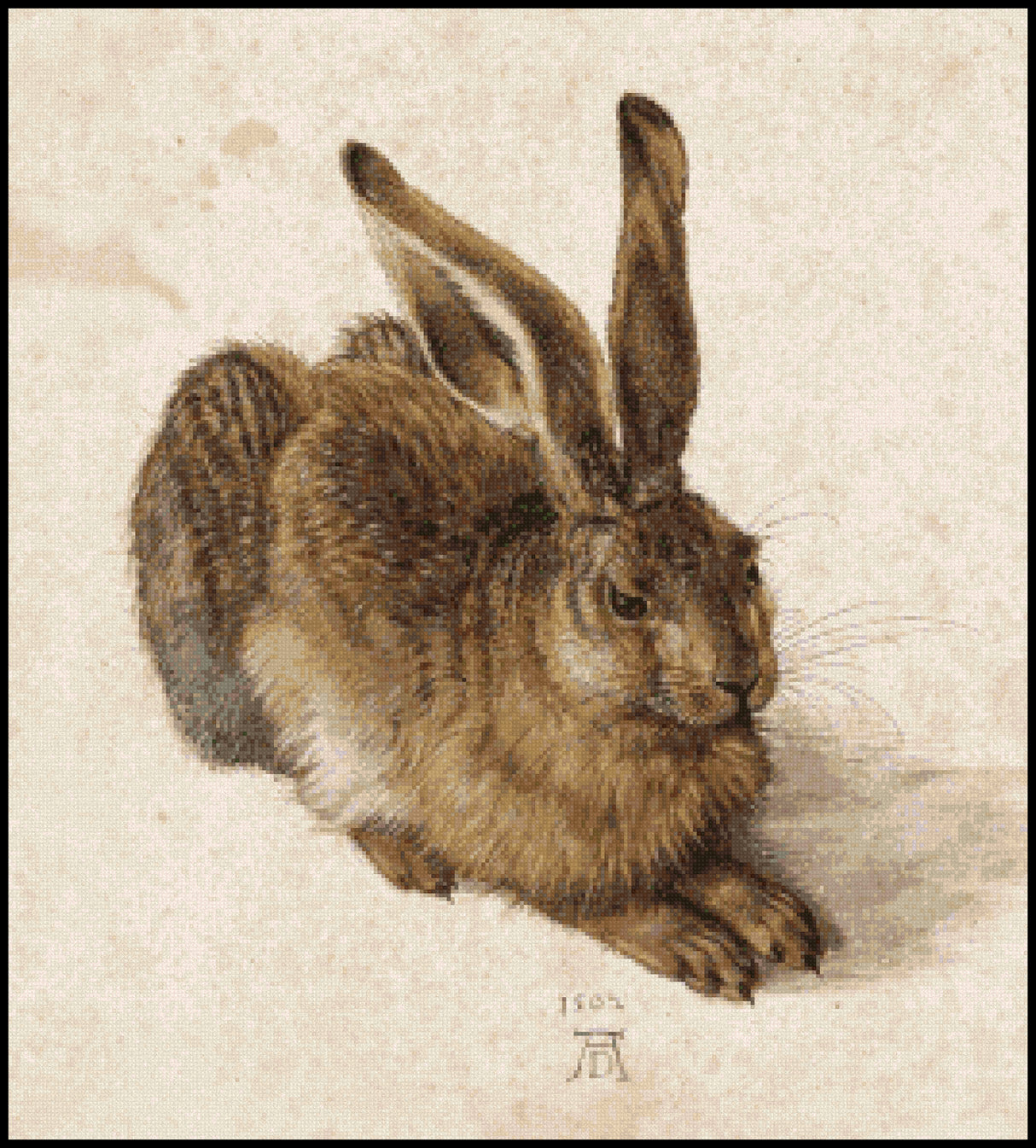 A Young Hare Albrecht Durer Cross Stitch Pattern
