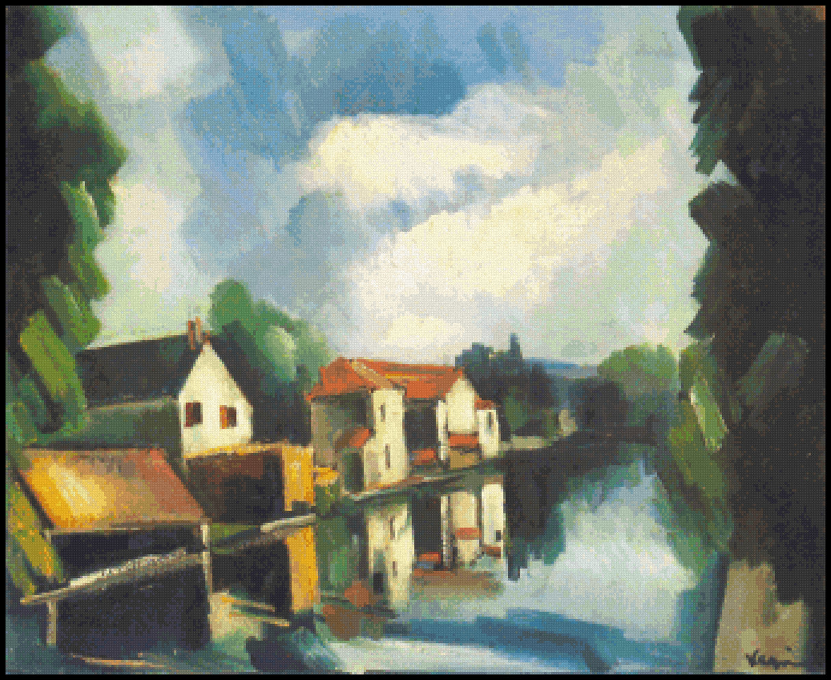 The River Maurice de Vlaminck Cross Stitch Pattern