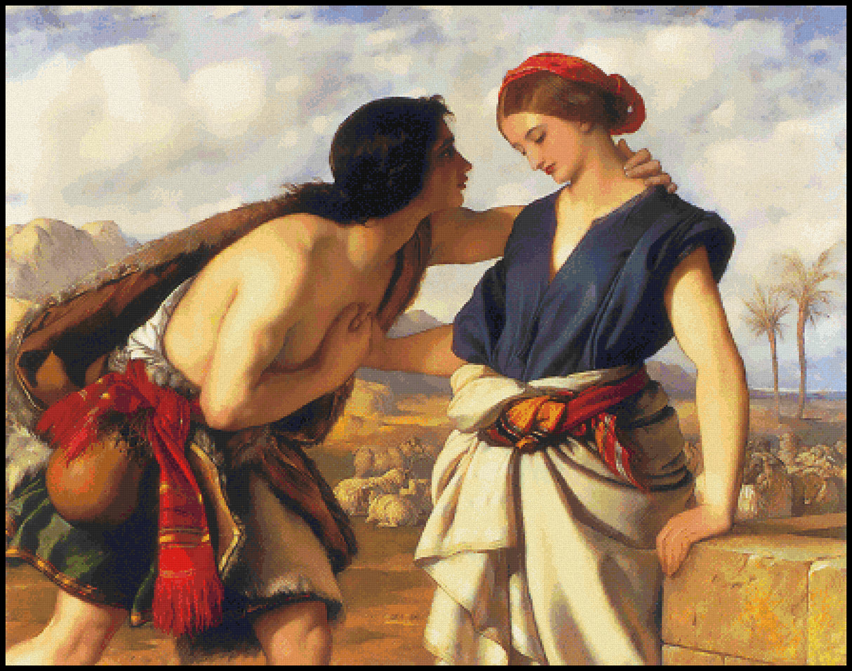 Jacob and Rachel William Dyce Cross Stitch Pattern