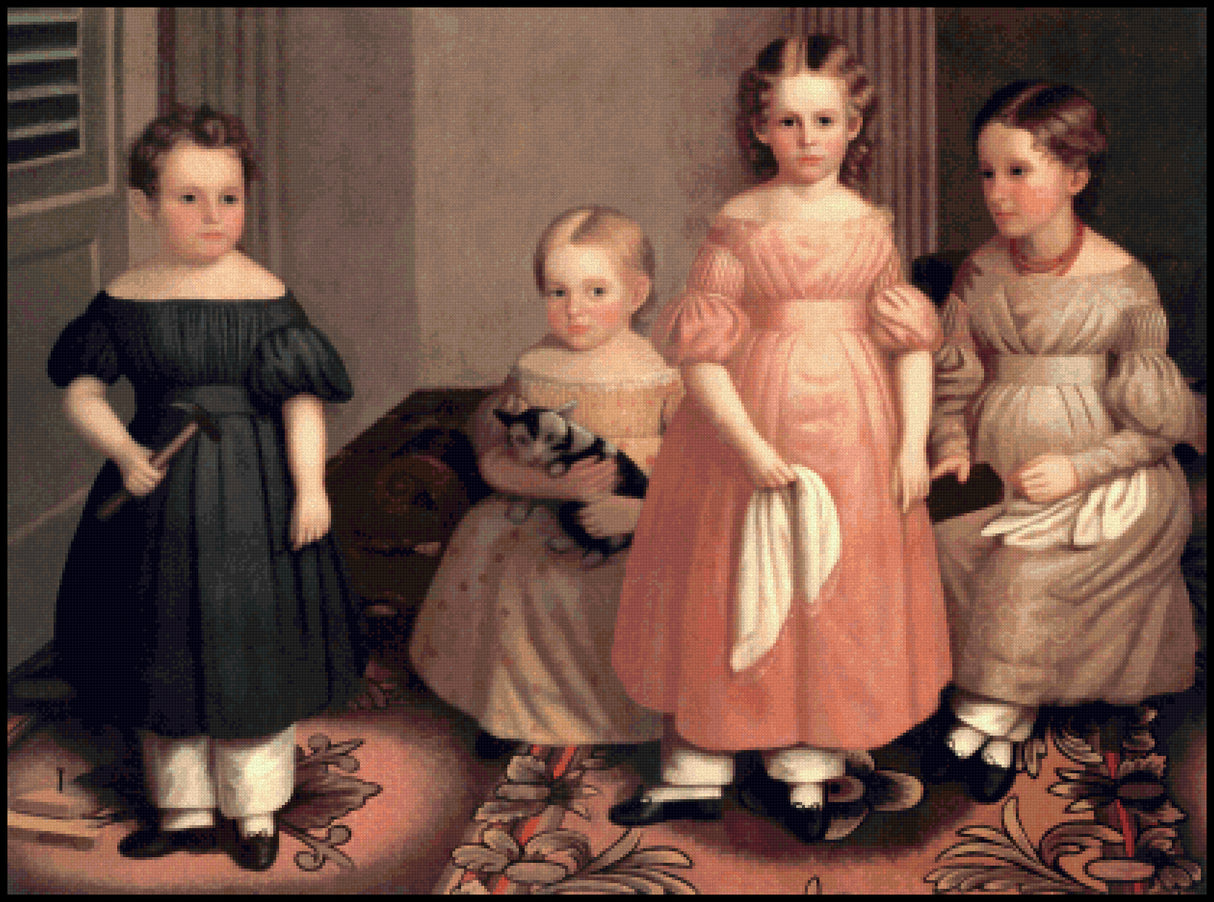The Alling Children Oliver Tarbell Eddy Cross Stitch Pattern