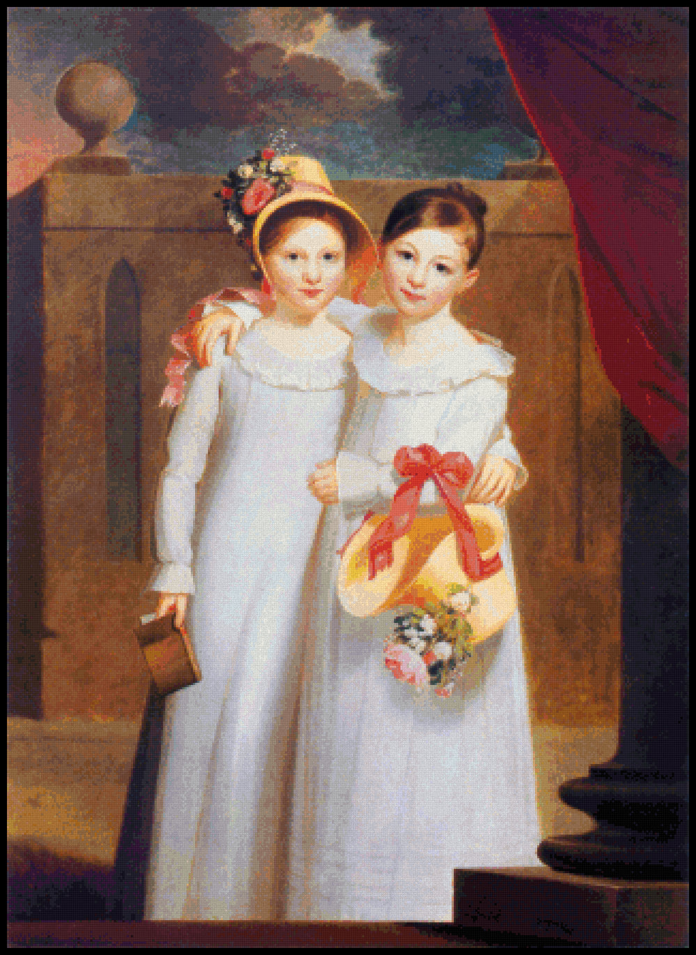 The Ragan Sisters (smaller) Jacob Eichholtz Cross Stitch Pattern