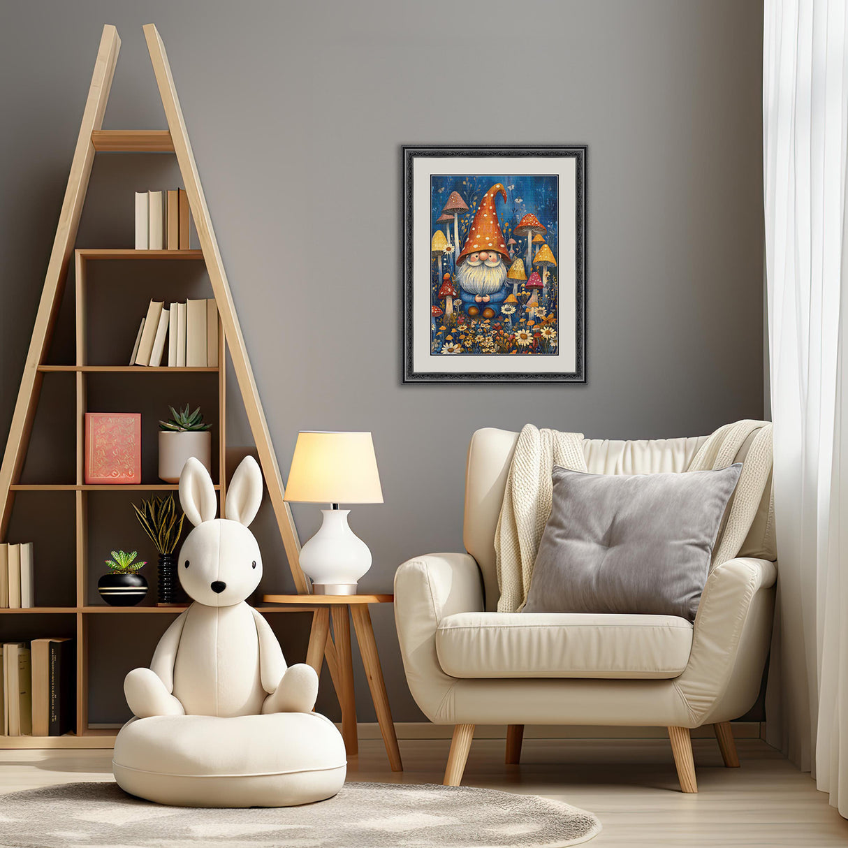 Enchanted Gnome in Mushroom Forest Cross Stitch Pattern