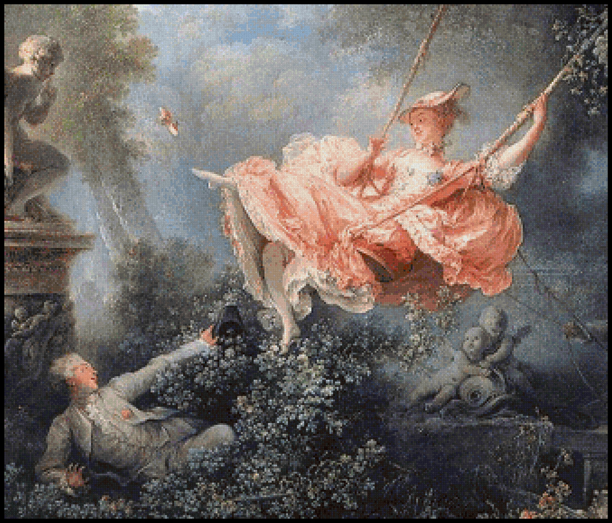 The Swing (detail) Jean-Honore Fragonard Cross Stitch Pattern