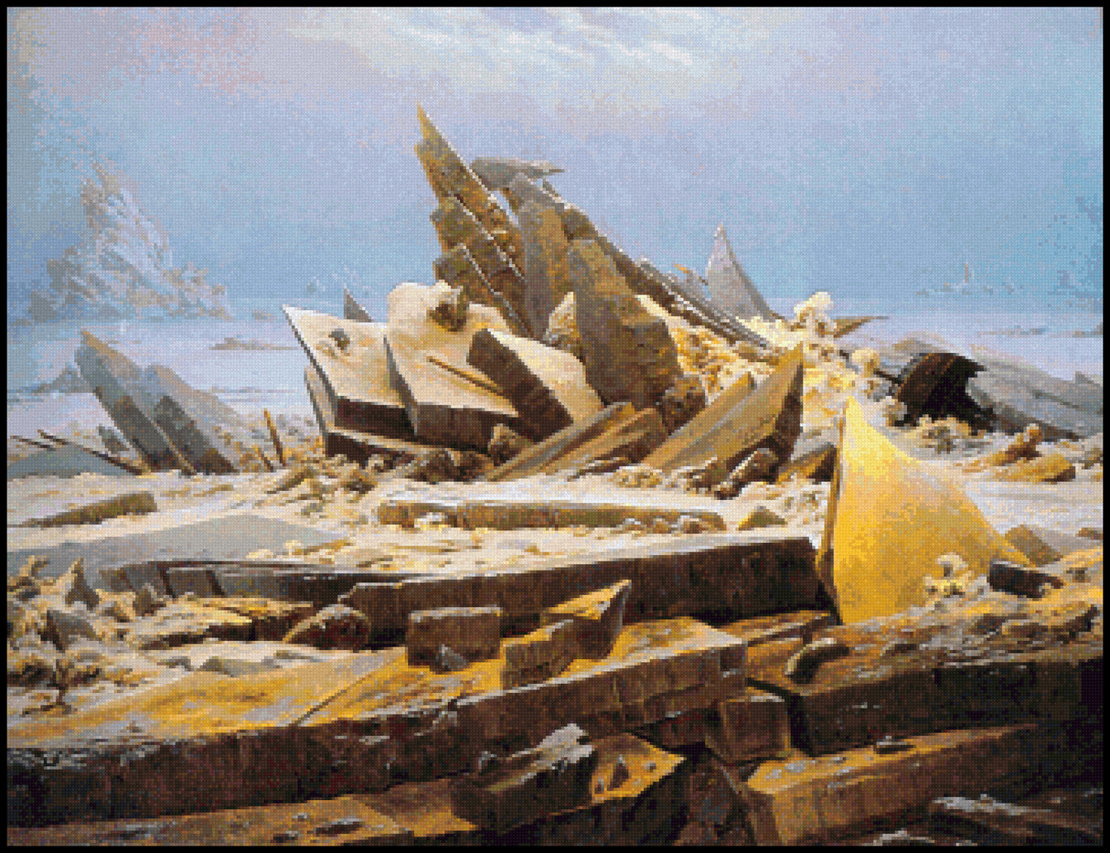 The Polar Sea Caspar David Friedrich Cross Stitch Pattern