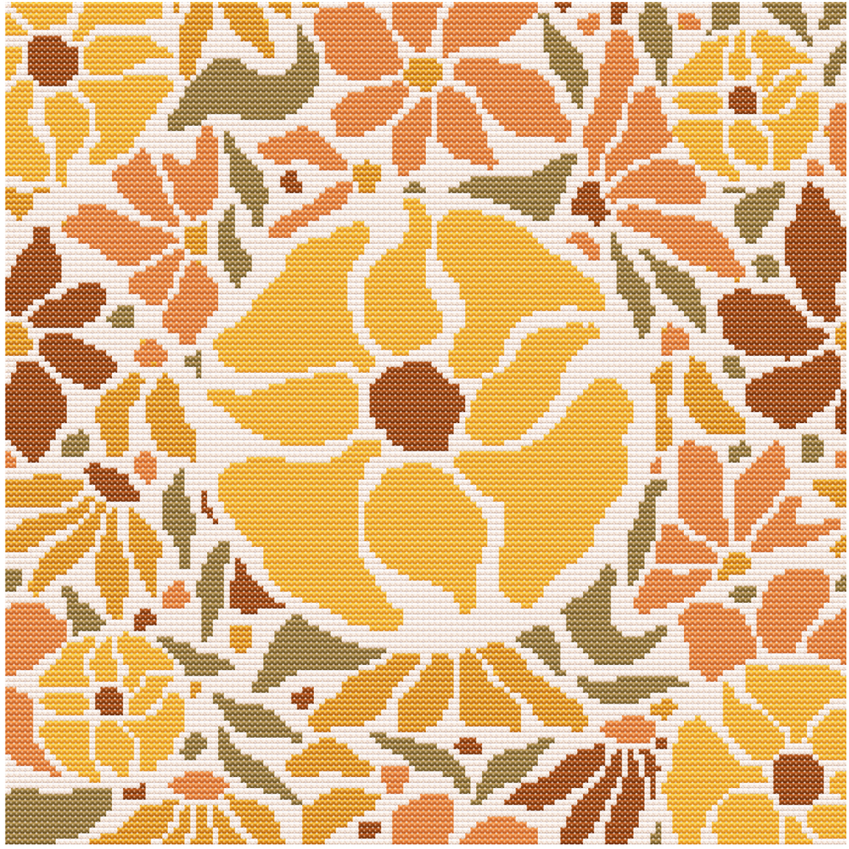 Floral Dream Autumn Cross Stitch Pattern