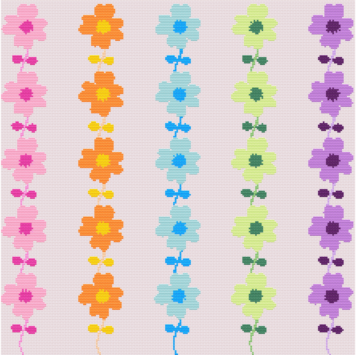 Flower Trails Cross Stitch Pattern