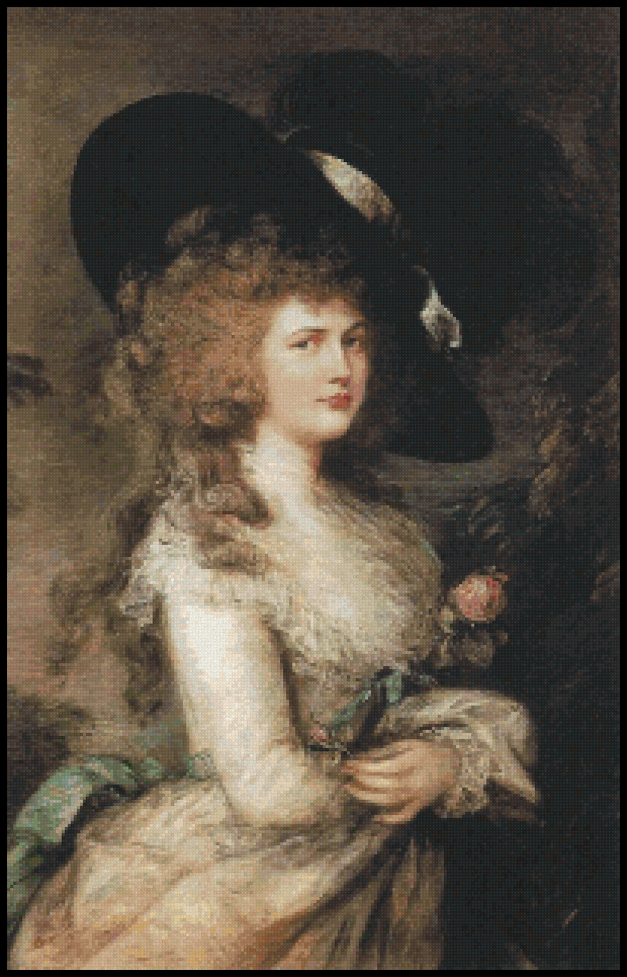 Portrait of Georgiana Duchess of Devonshire Thomas Gainsborough Cross Stitch Pattern