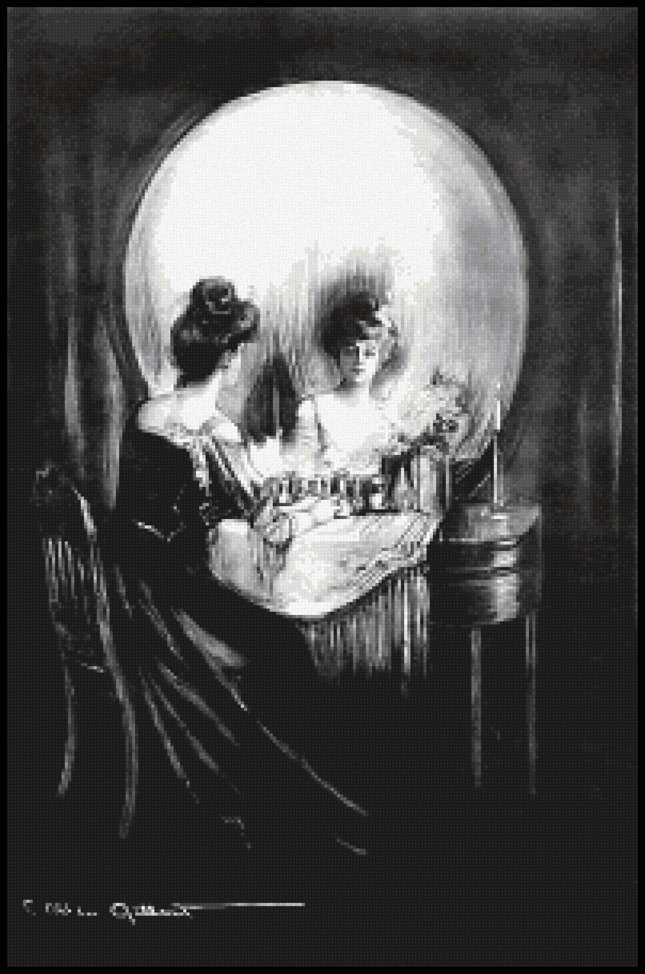 All is Vanity Charles Allan Gilbert Cross Stitch Pattern