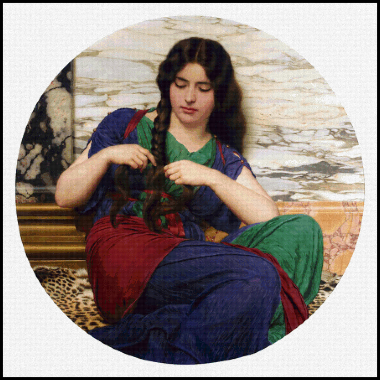 A Congenial Task John William Godward Cross Stitch Pattern