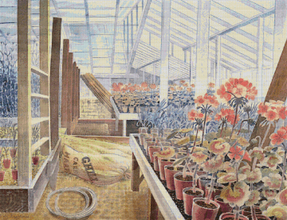 Geraniums and Carnations Cross Stitch Pattern