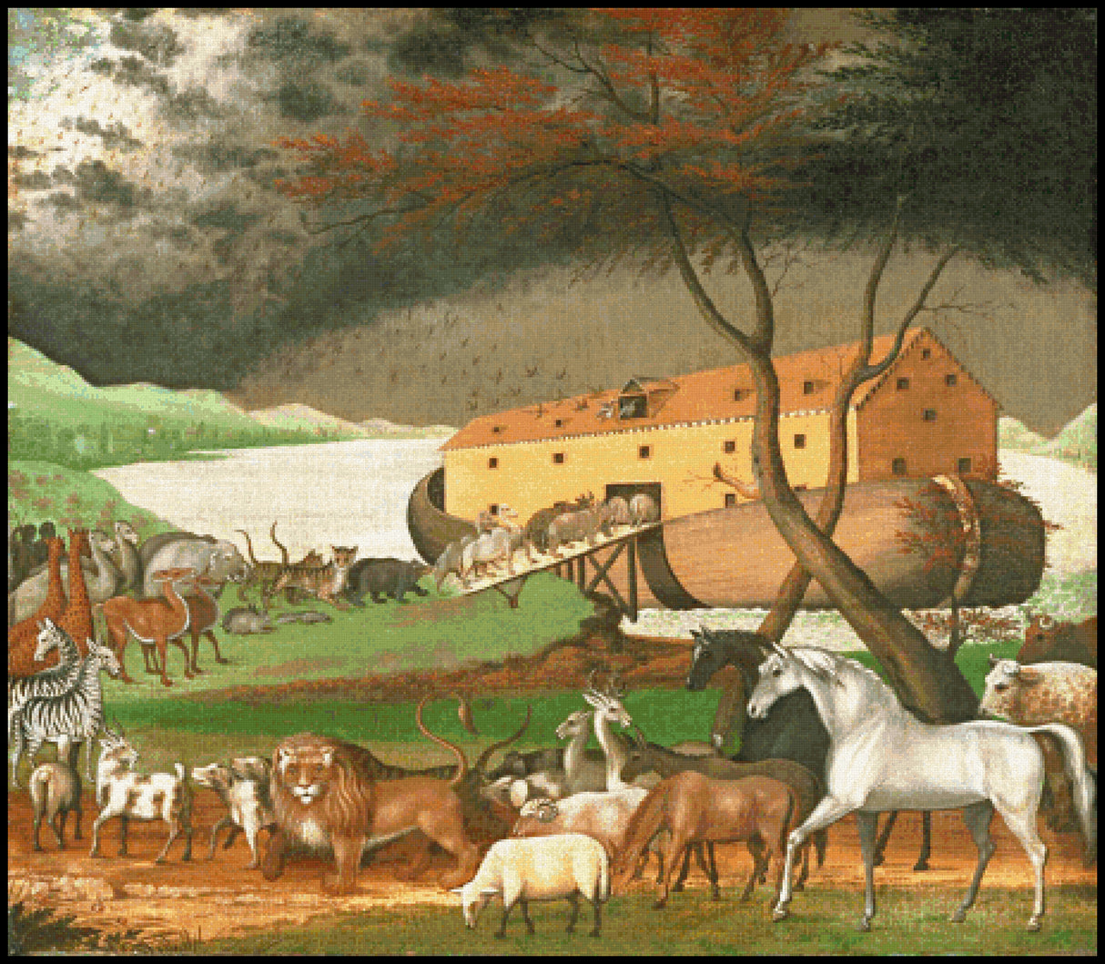 Noah's Ark Edward Hicks Cross Stitch Pattern
