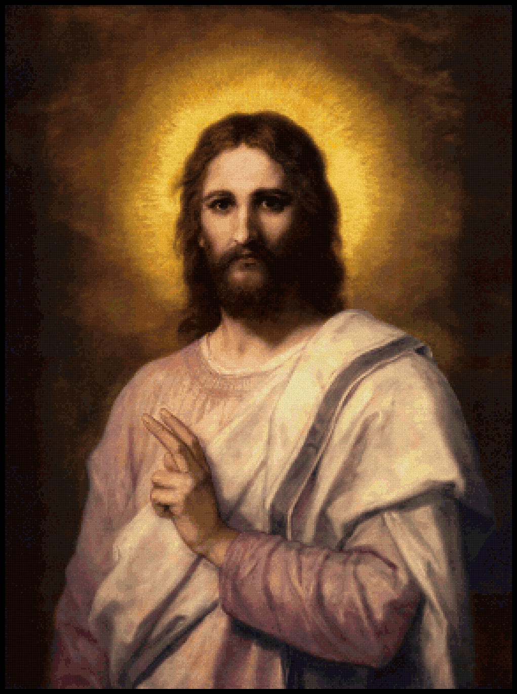 Figure of Christ Heinrich Hofmann Cross Stitch Pattern