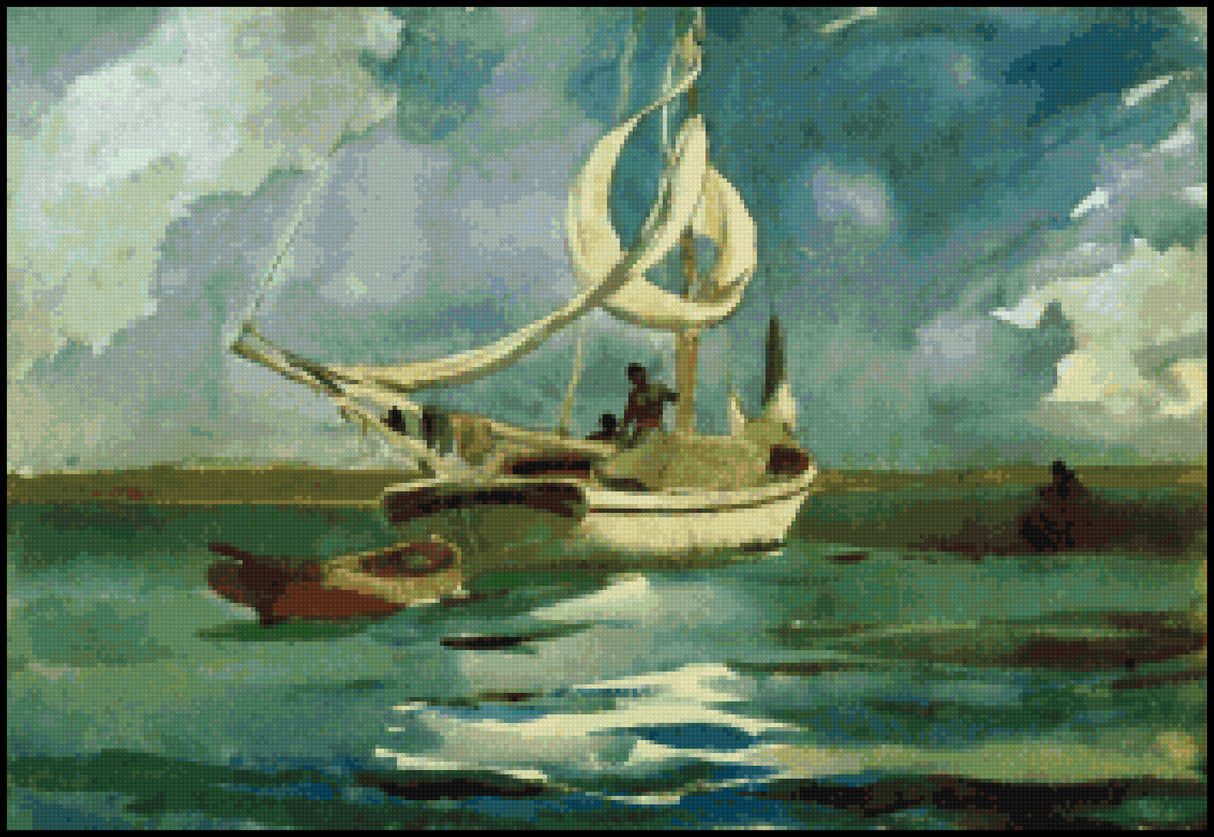 Sloop Nassau Winslow Homer Cross Stitch Pattern