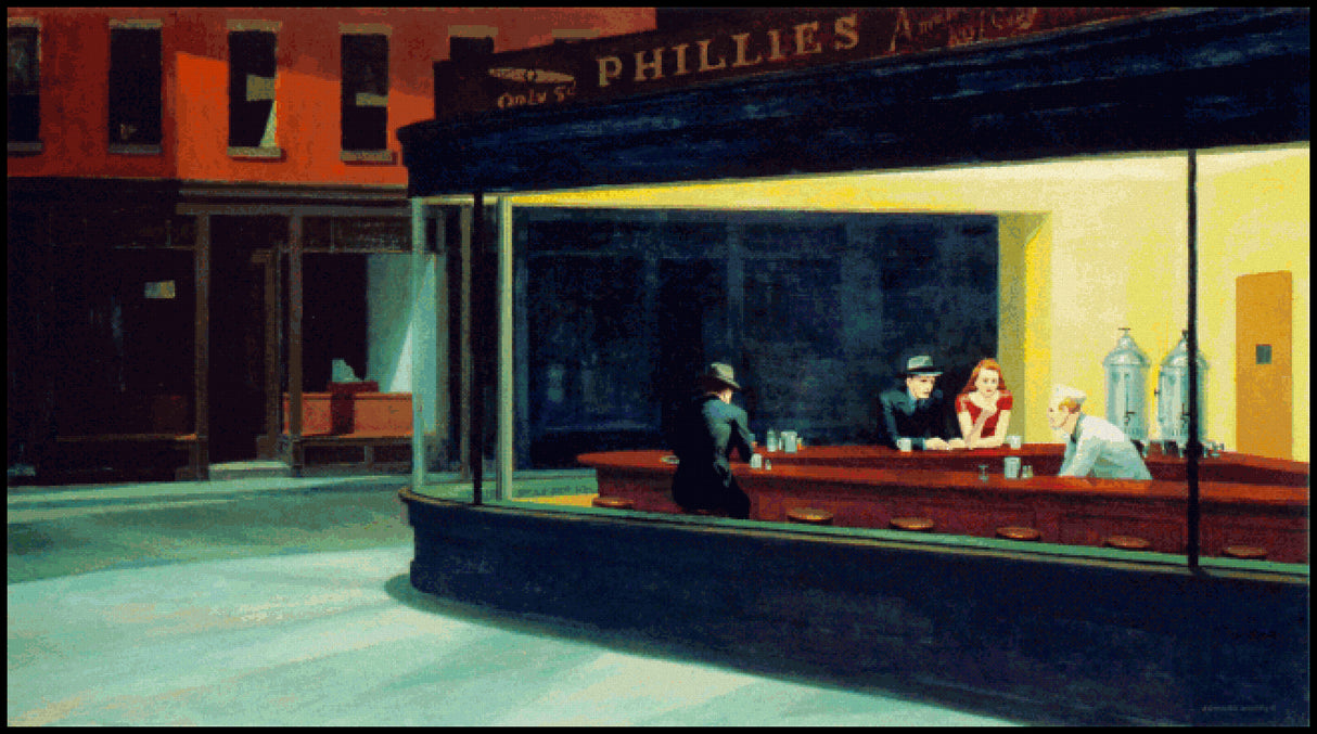 Nighthawks Edward Hopper Cross Stitch Pattern