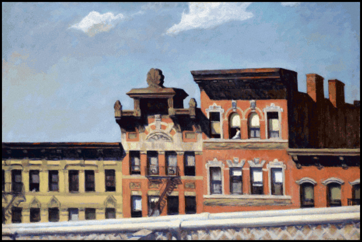 From Williamsburg Bridge Edward Hopper Cross Stitch Pattern