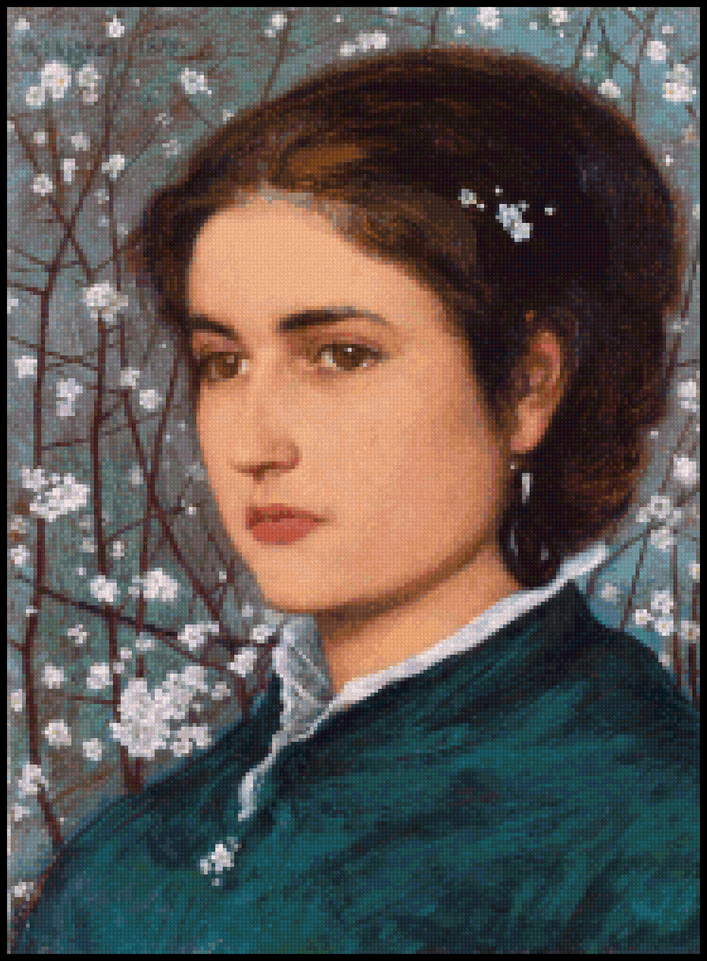 A Young Beauty Edward Robert Hughes Cross Stitch Pattern